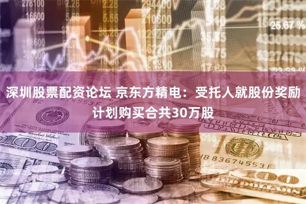 深圳股票配资论坛 京东方精电:受托人就股份奖励计划购买合共30万股